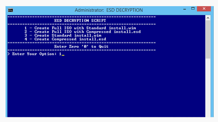 Create Windows ISO File with ESD Decrypter