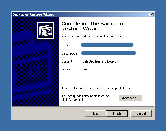 backup of Windows created successfully
