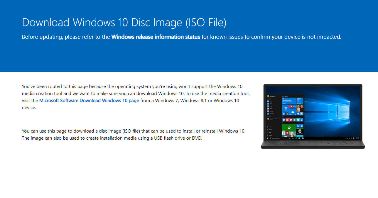 Download Windows 10 disc image (ISO file)