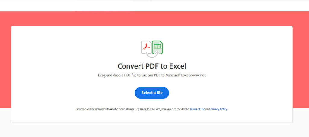 covert PDF to excel with adobe