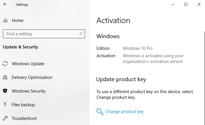 Change product key on Windows 10