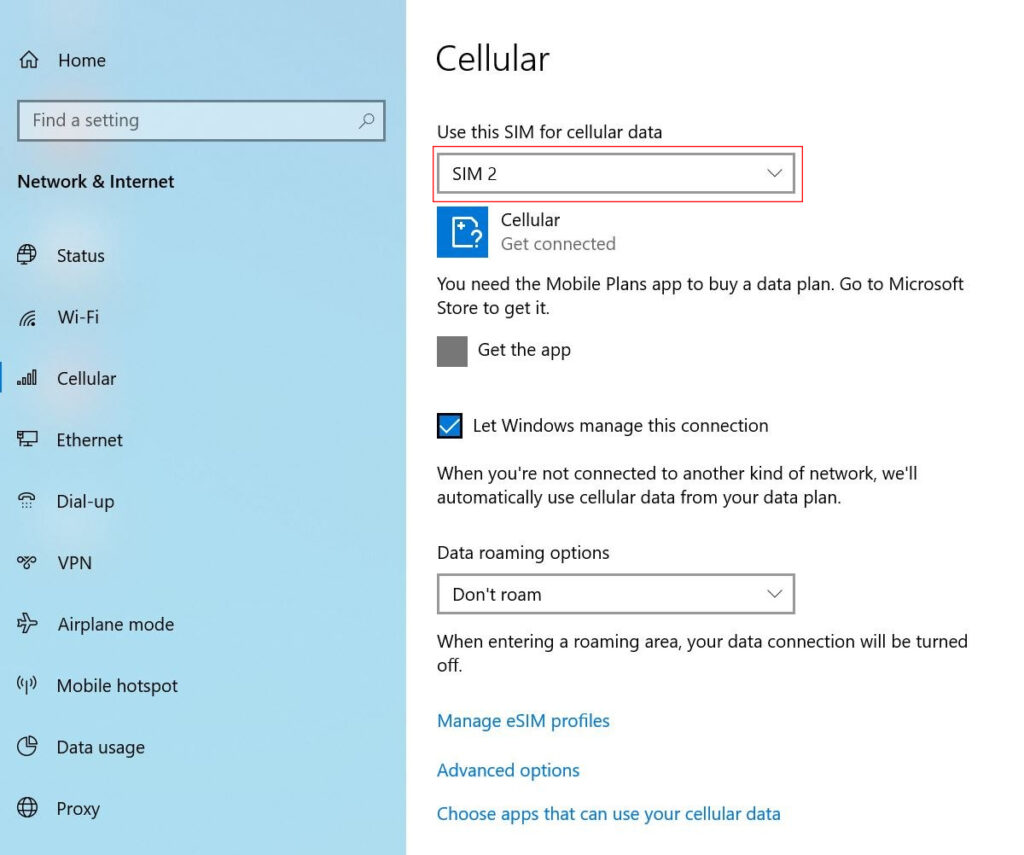 select esim profile